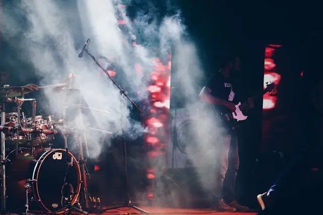 A Band Performing with Smoke Effects made by Smoke Machines you can find on Gecko” style=