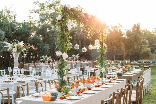 Brown Wooden Wedding Chair with Tables you can find on Gecko