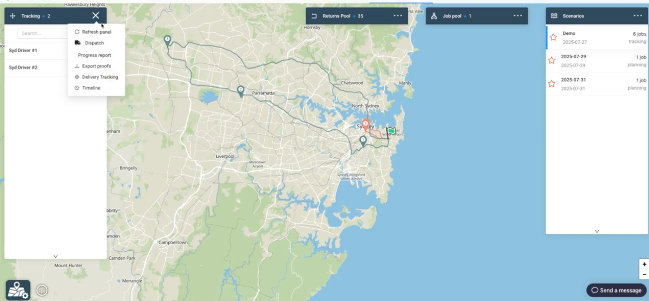 Gecko construction dispatch dashboard